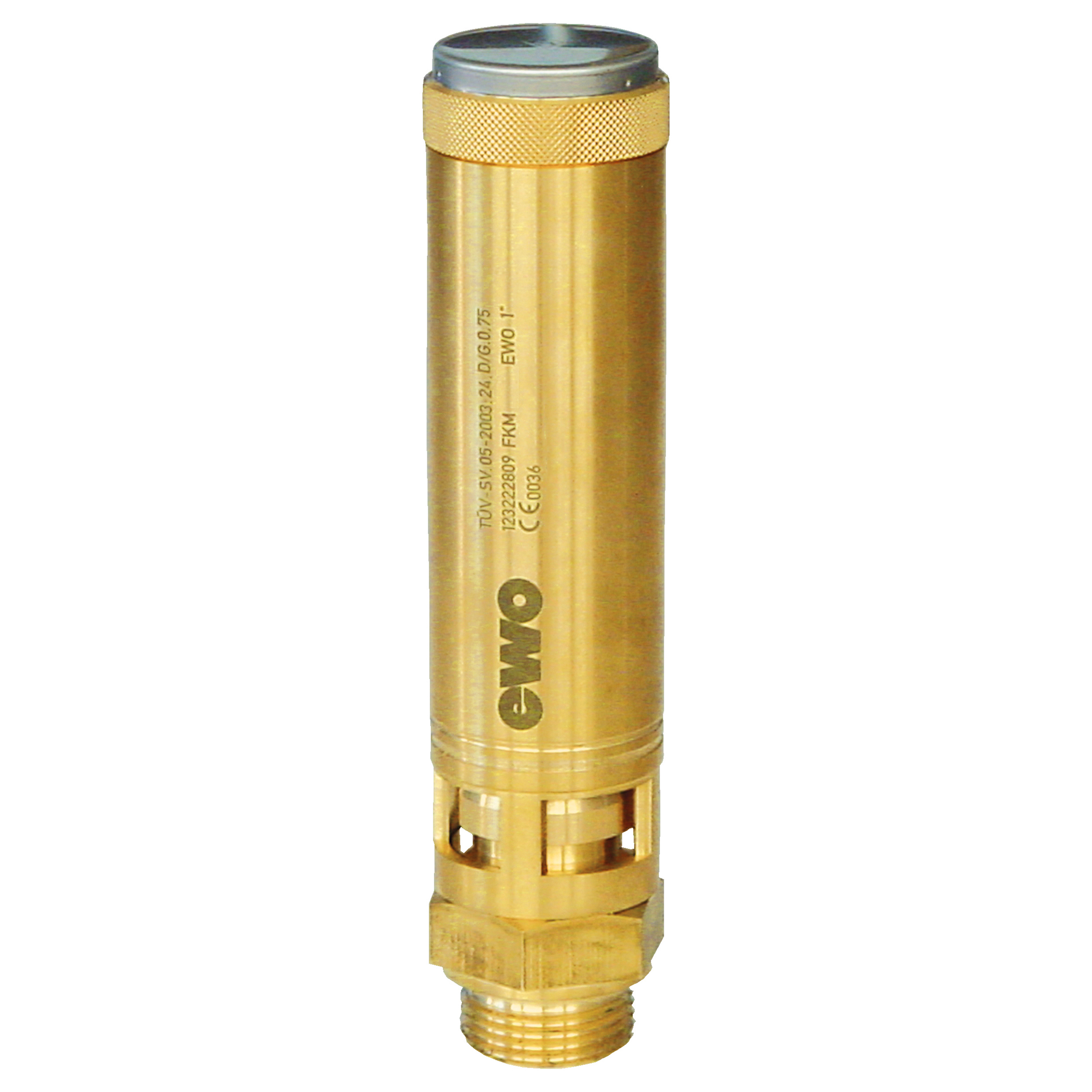 Savety valve component tested, D/G, G2, DN 48, L: 215 mm, seal: FKM, set pressure 0.2–30 bar