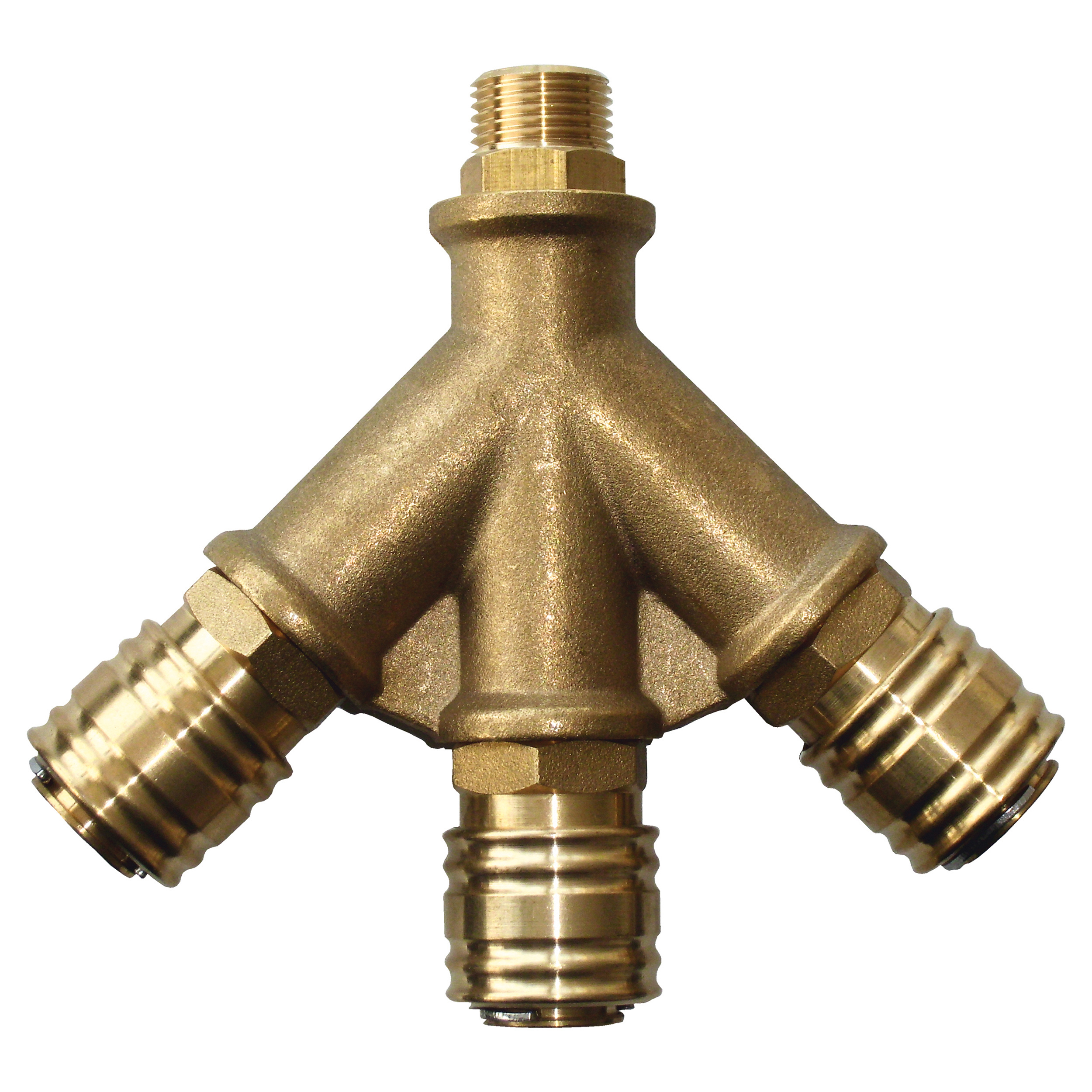 X-distributor, brass, w. DN 7.2 quick coupling brass, 1,500 Nl/min, MOP 232 psi, G⅜ male