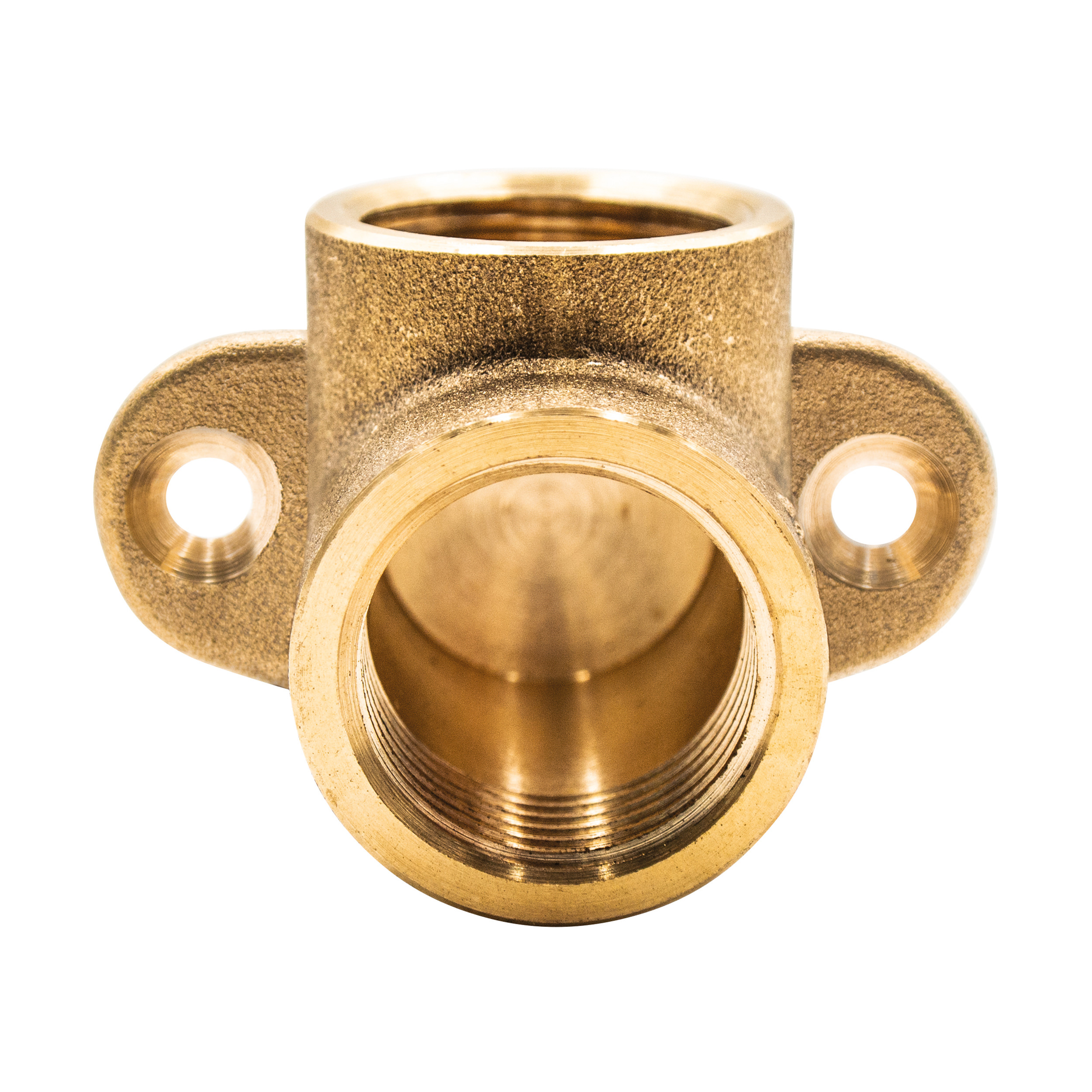Elbow connector 90°, connection: 2 × G½ female, length: 52 mm, mounting holes distance (2): 38 mm, Ø mounting holes: 4.5 mm