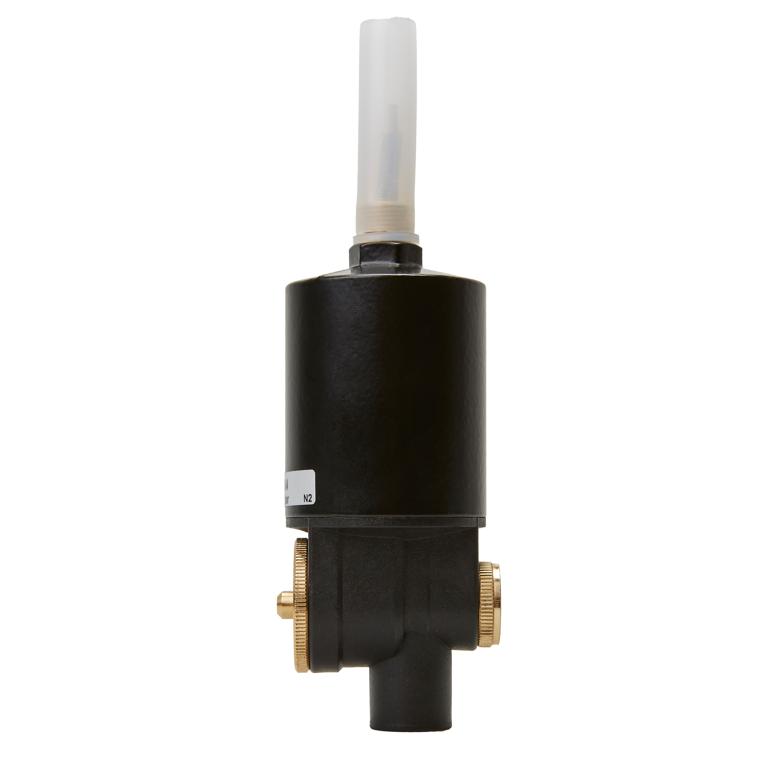 Auto. attachable drain valve A, PA-housing/brass cover, max.-Ø42, L: 129 mm, G⅛, condens. drain: DN 4, condens. outlet: G¼ female