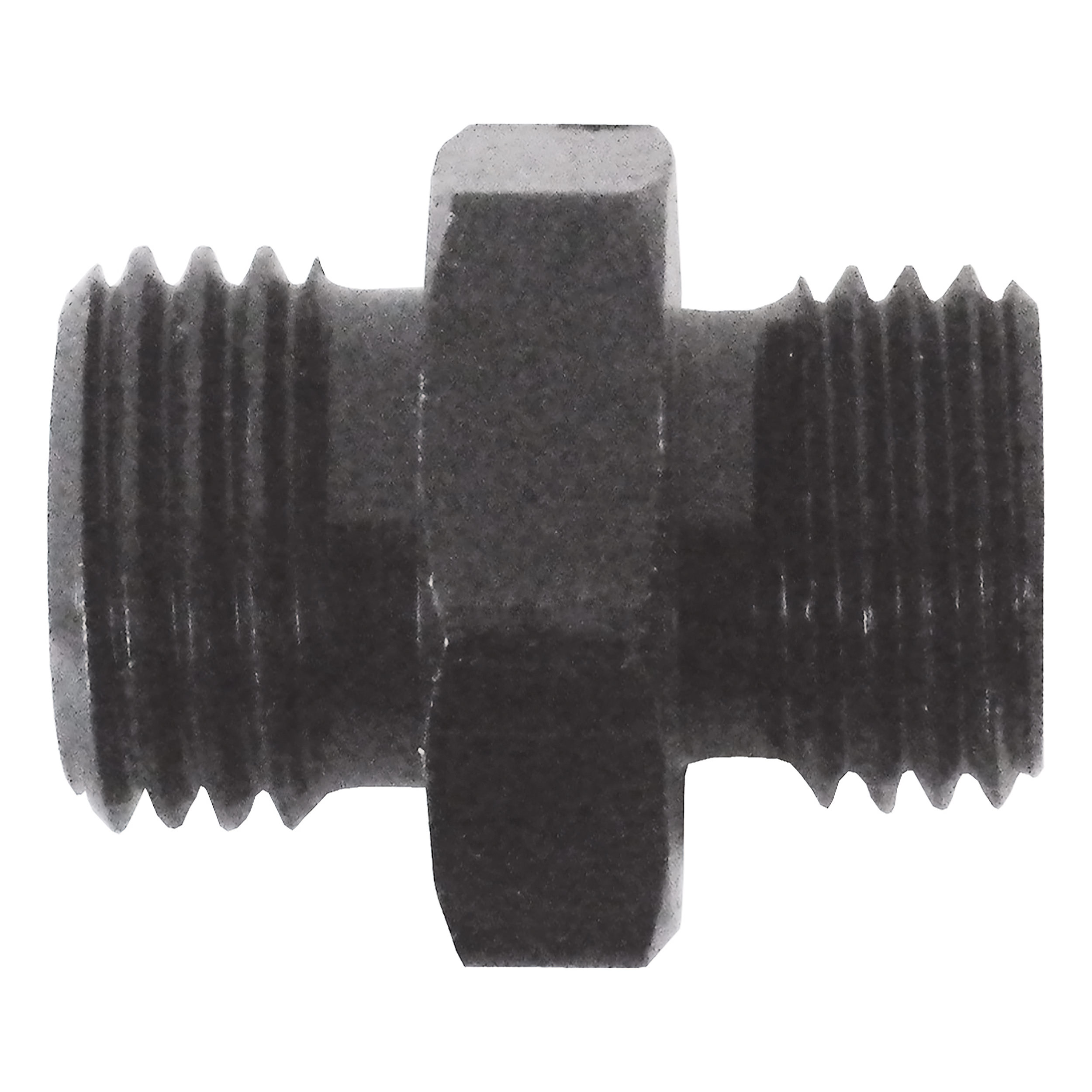 Doppelnippel G¼ a × M12 × 1,25, Aluminium, schwarz eloxiert