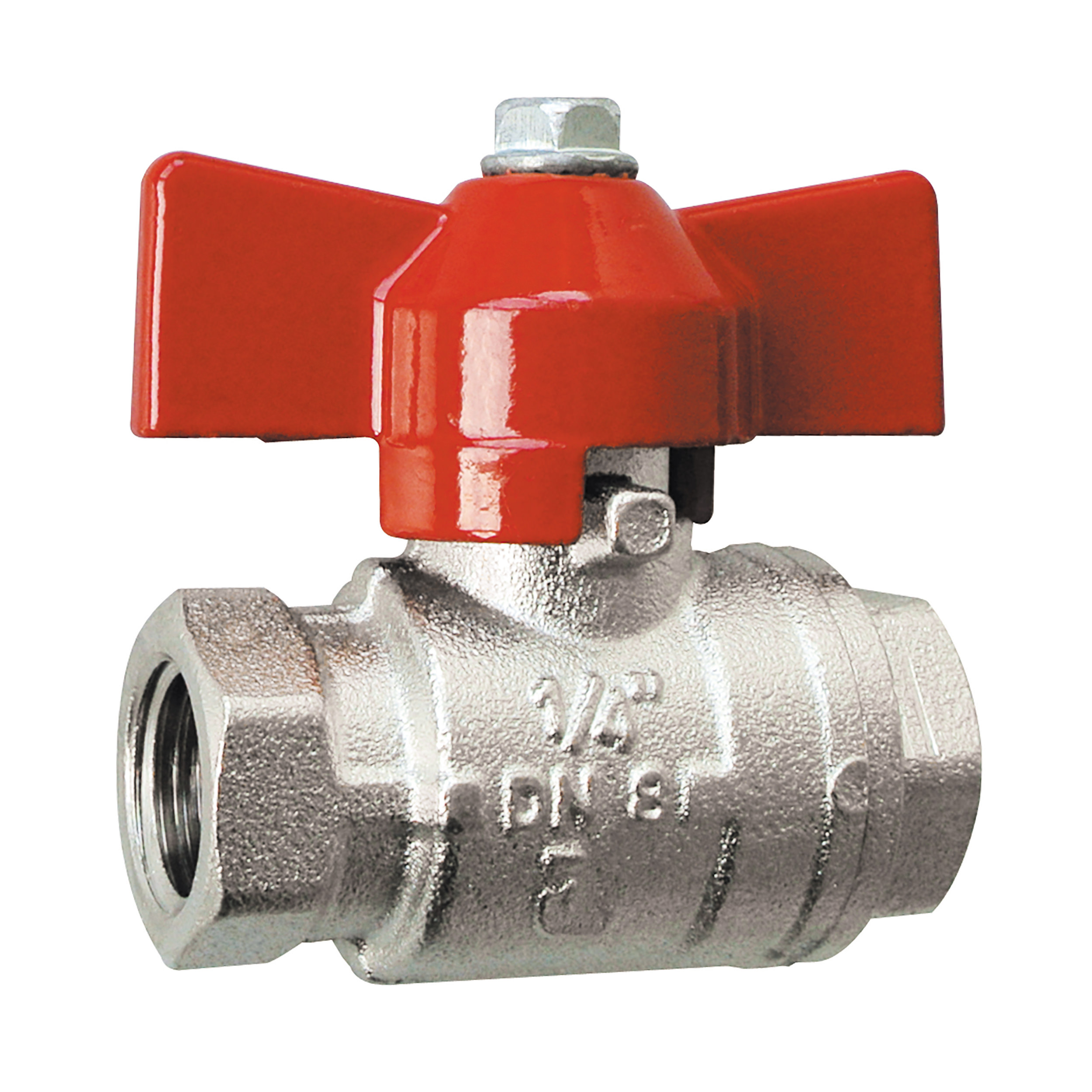 Mini ball valve, metal toggle, max. operating pressure: 435 psi, length: 47 mm, DN 10, connection thread: G⅜ female–female