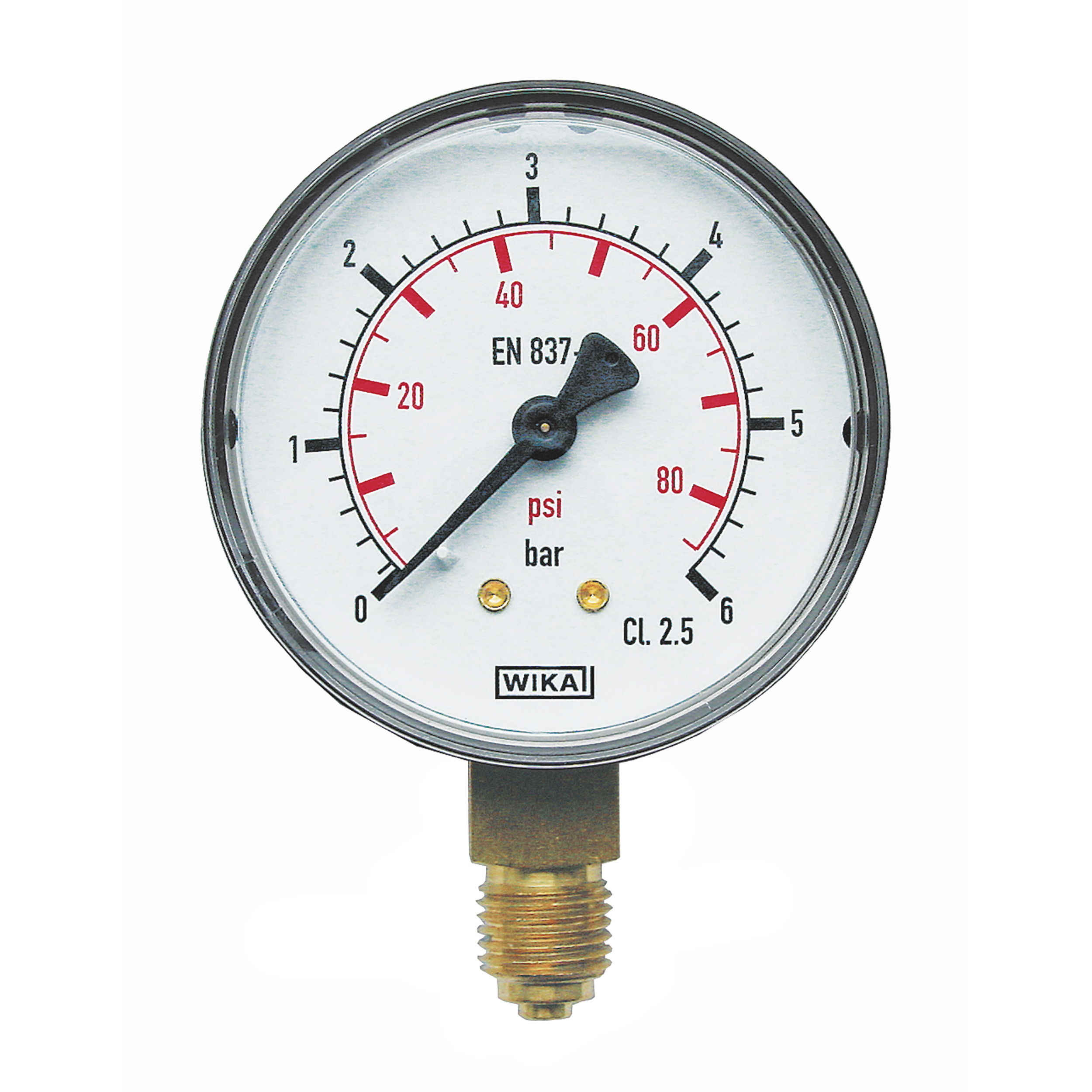 Pressure gauge Ø 63, vertical connection, class 2.5