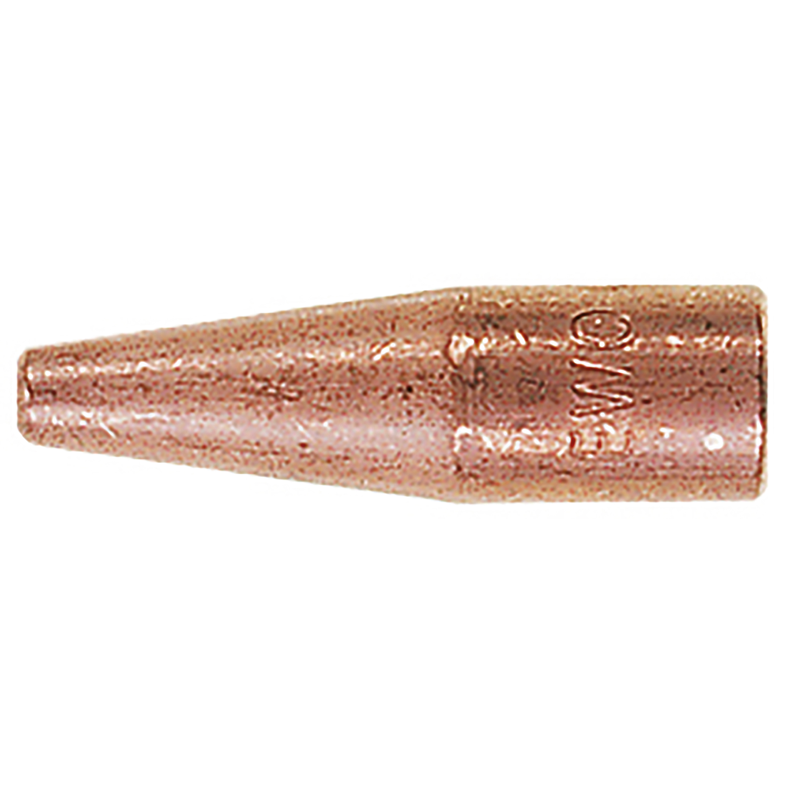 Welding nozzle, fitting for 17 mm shank, Gr. 1, nominal range (mm): 0.5 – 1, thread: 8 × 28 Gg, material: copper
