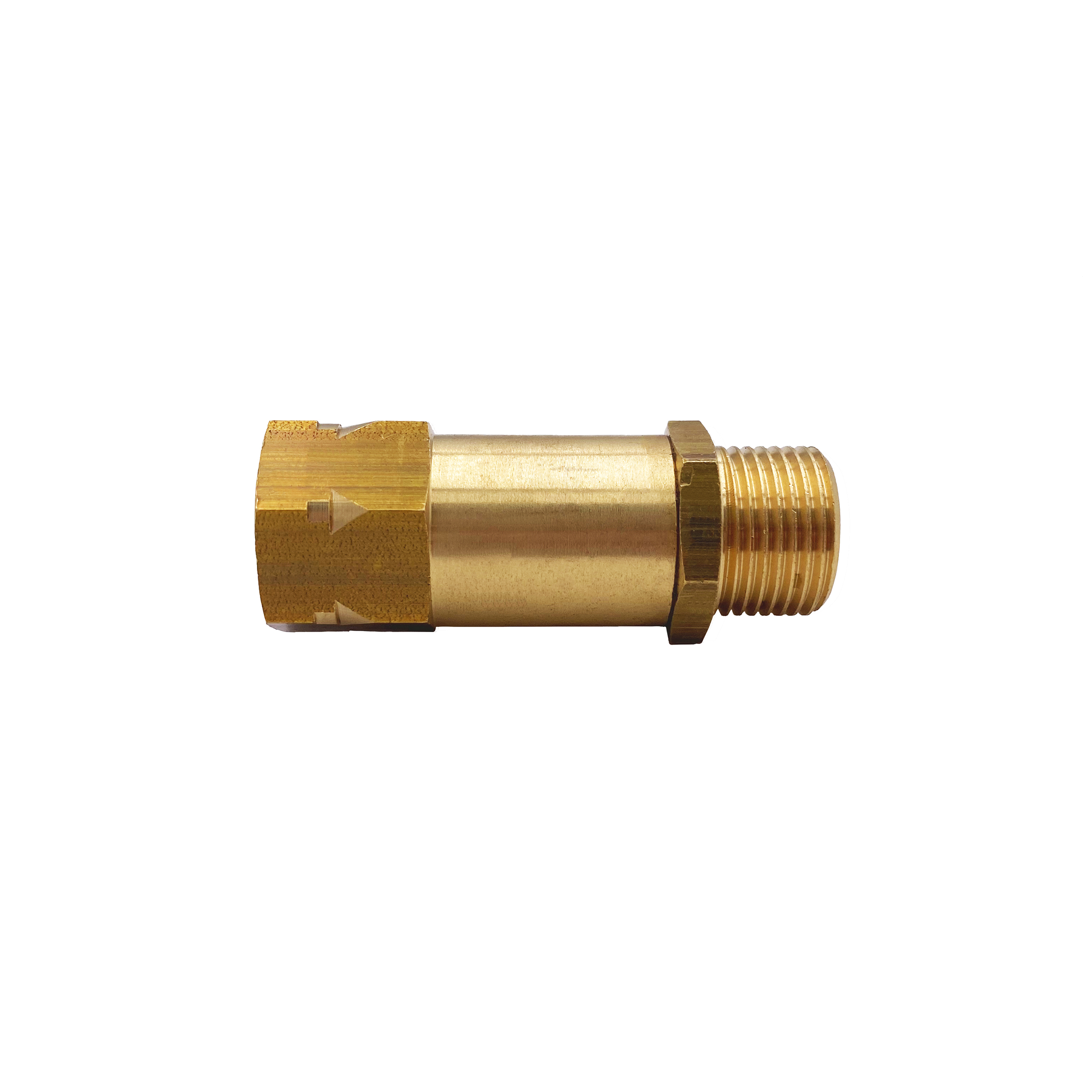 Check valve, straight way type, soft seal: FKM, PC: ~1.45 psi, G¼ female–male, DN 8, length: 48,5 mm, i: 6.5 mm, AF 22