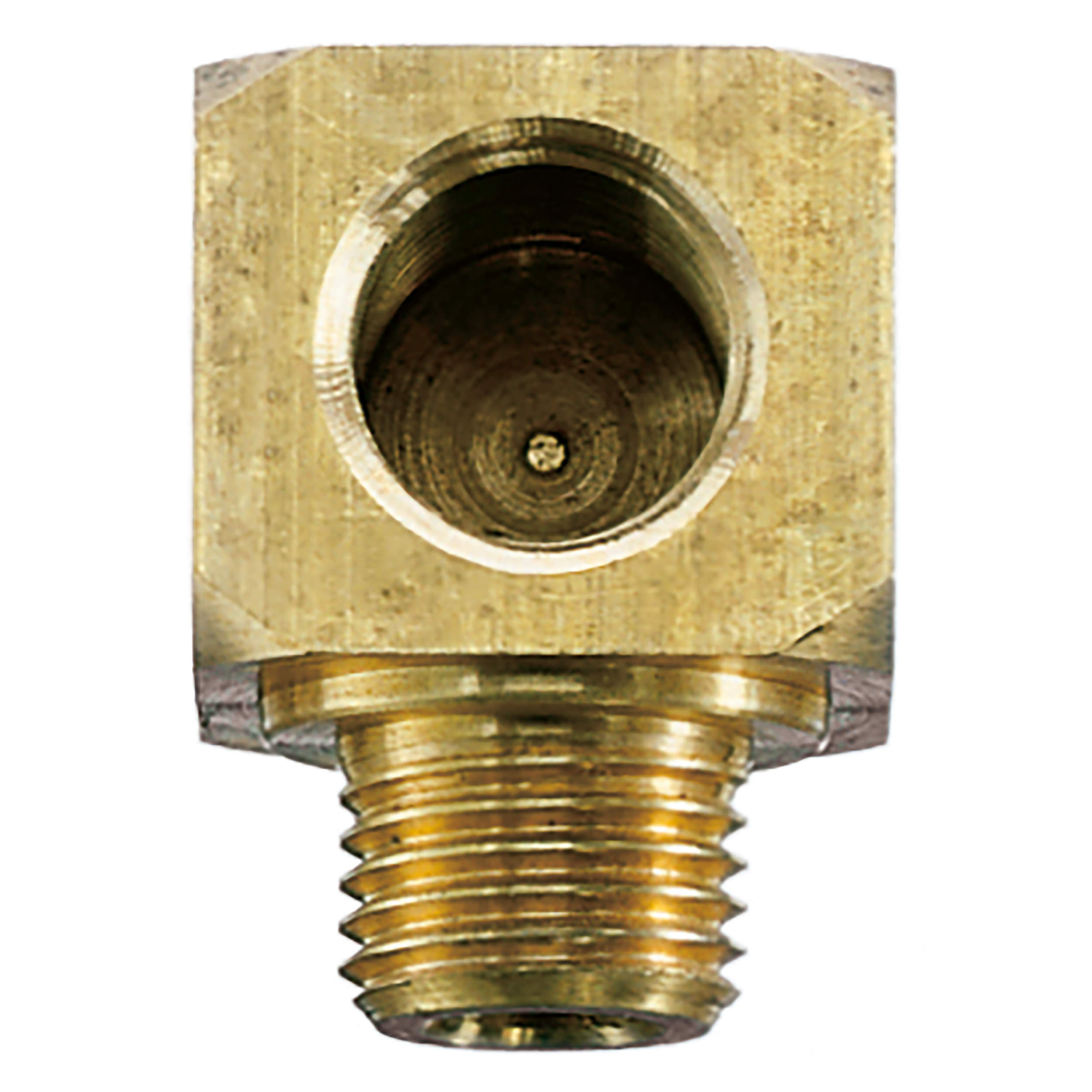 Screw-in distributor L, connection: G⅛, length: 22 mm, H: 22 mm, AF 14 mm, max. operating pressure 580 psi, brass, nickel-plated