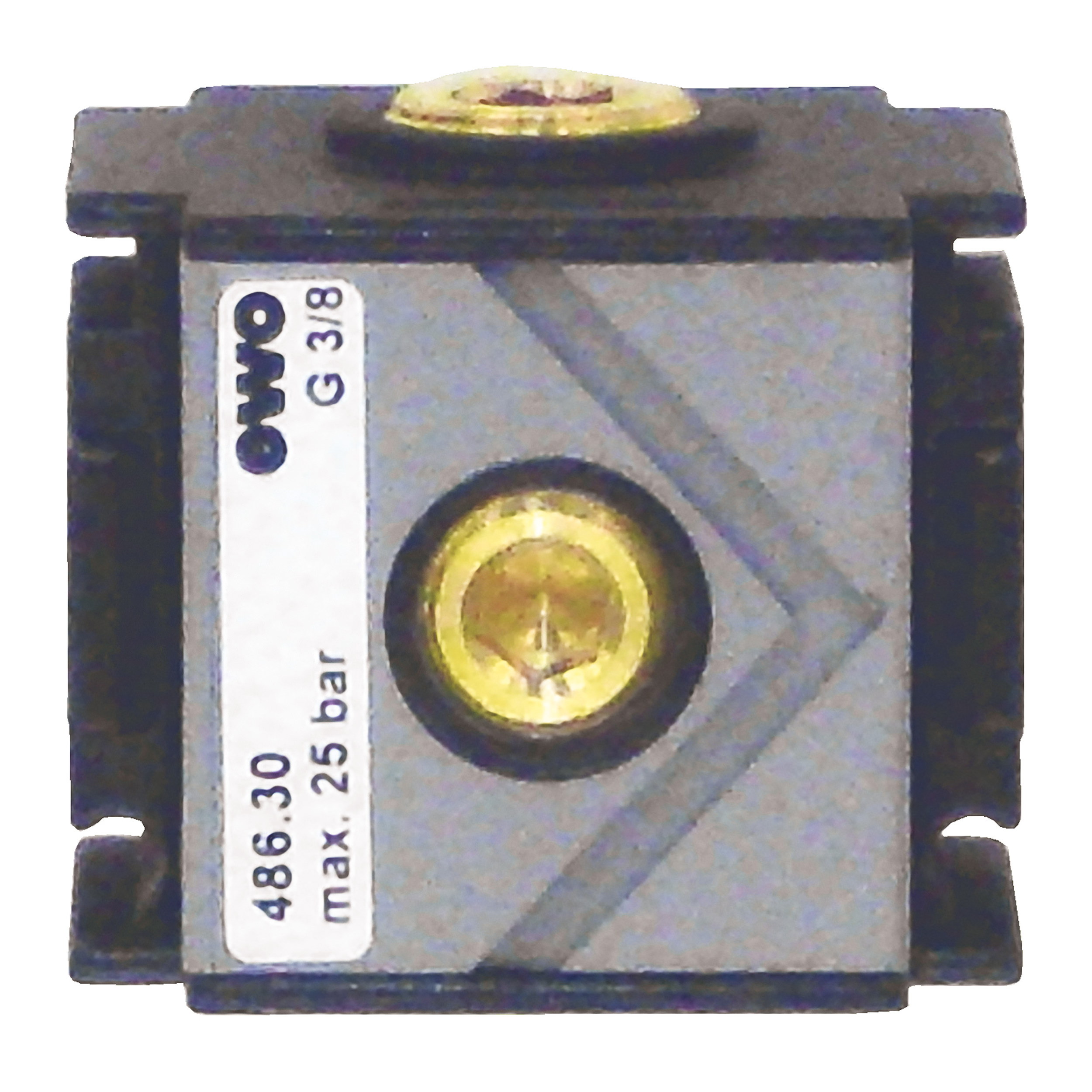 Distributor 486 variobloc, G⅜, BG 30, outlets: top/bottom: G⅜, front/back: G¼; without non-return valve, QN: 5,000 Nl/min