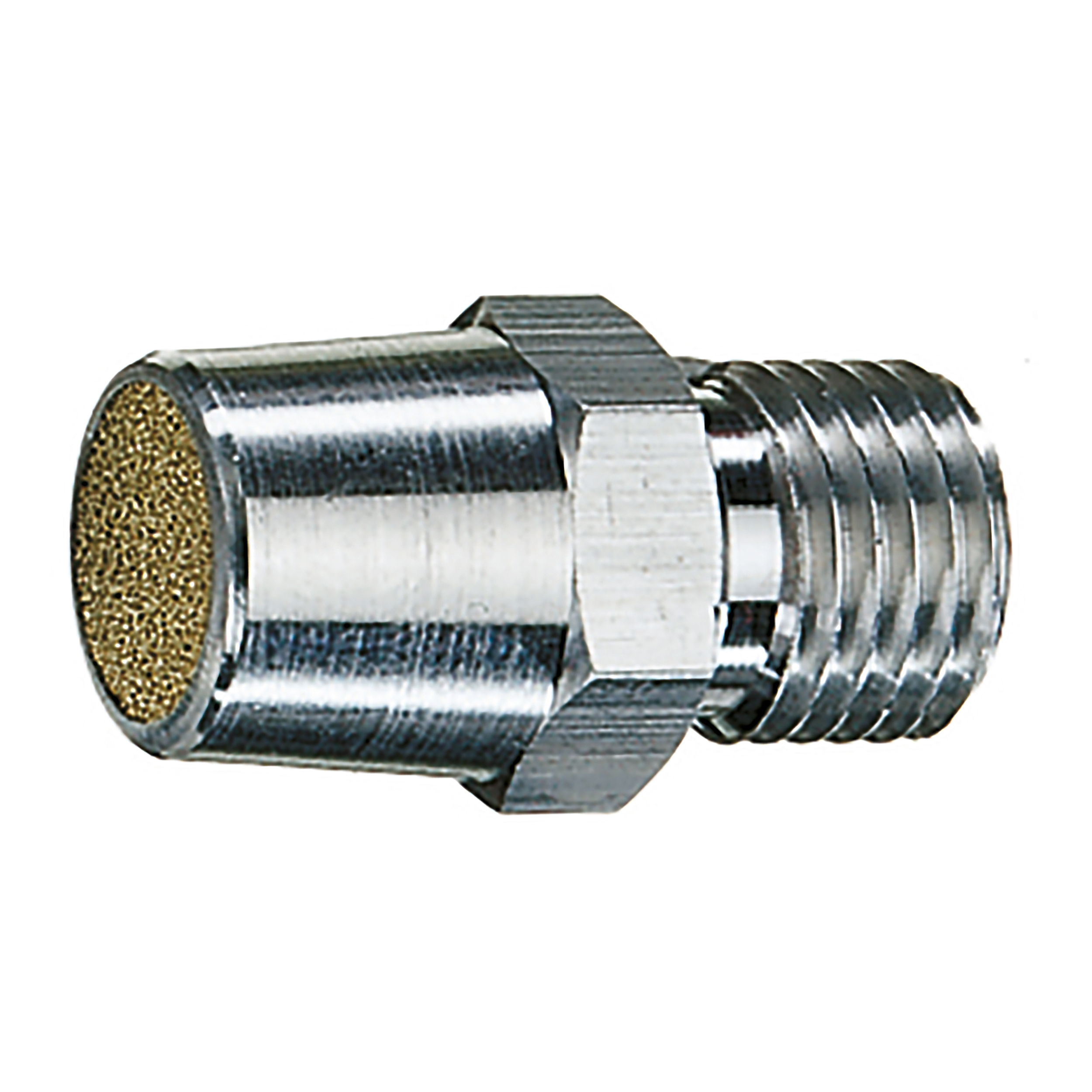 Noise reducing nozzle, insert made of sintered metal, alu/sintered metal, connection thread: M12 × 1.25, sound level < 70 dB(A)