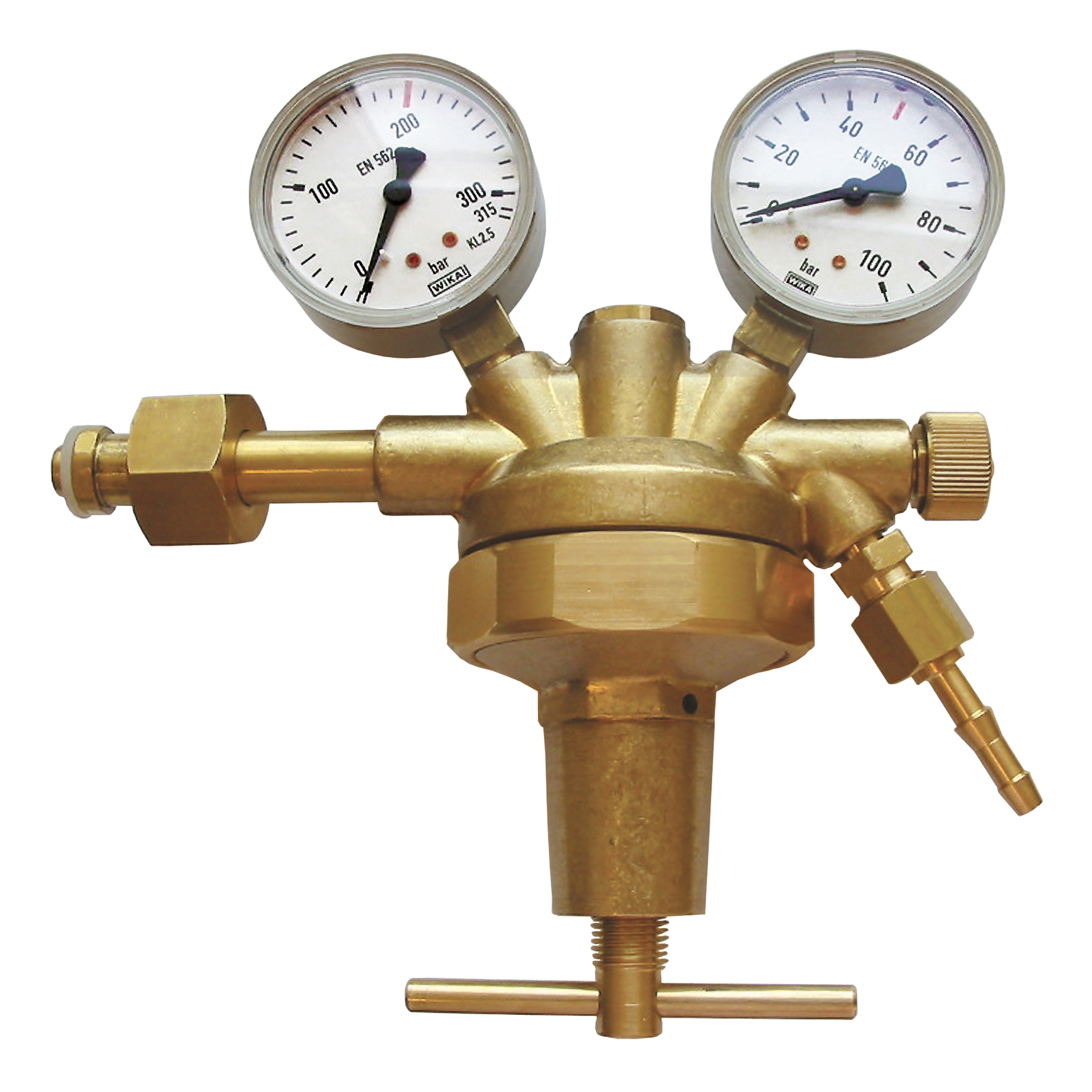 Pressure regulator , bottled gas, single-stage, non-flammable gas, carb.diox., noble gas, 50 bar, W21,8x1/14"i