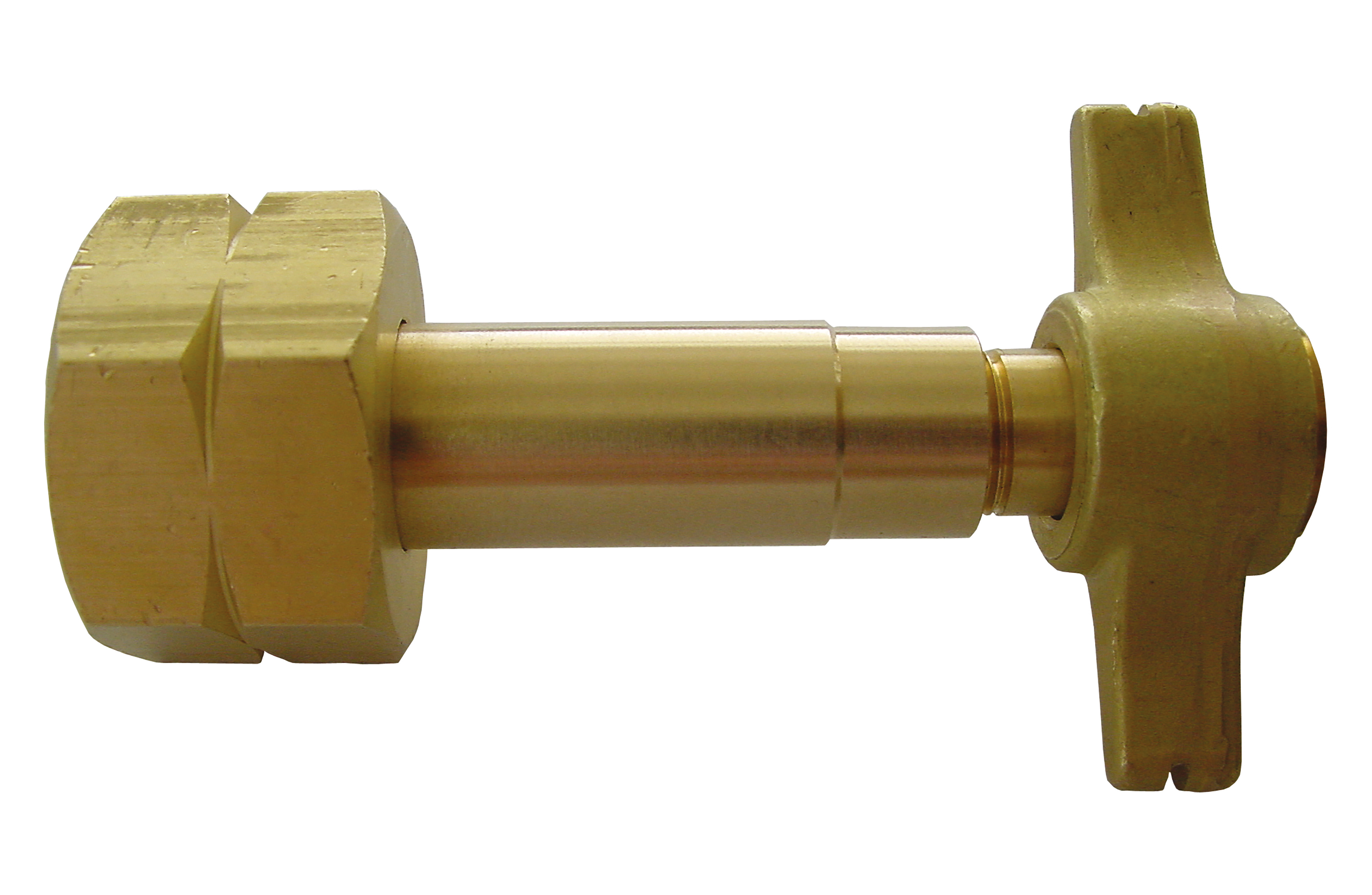 Refill adapter for propane tanks, combined connection: W 21.8 × 14 threads LH, outlet: G⅜ LH female