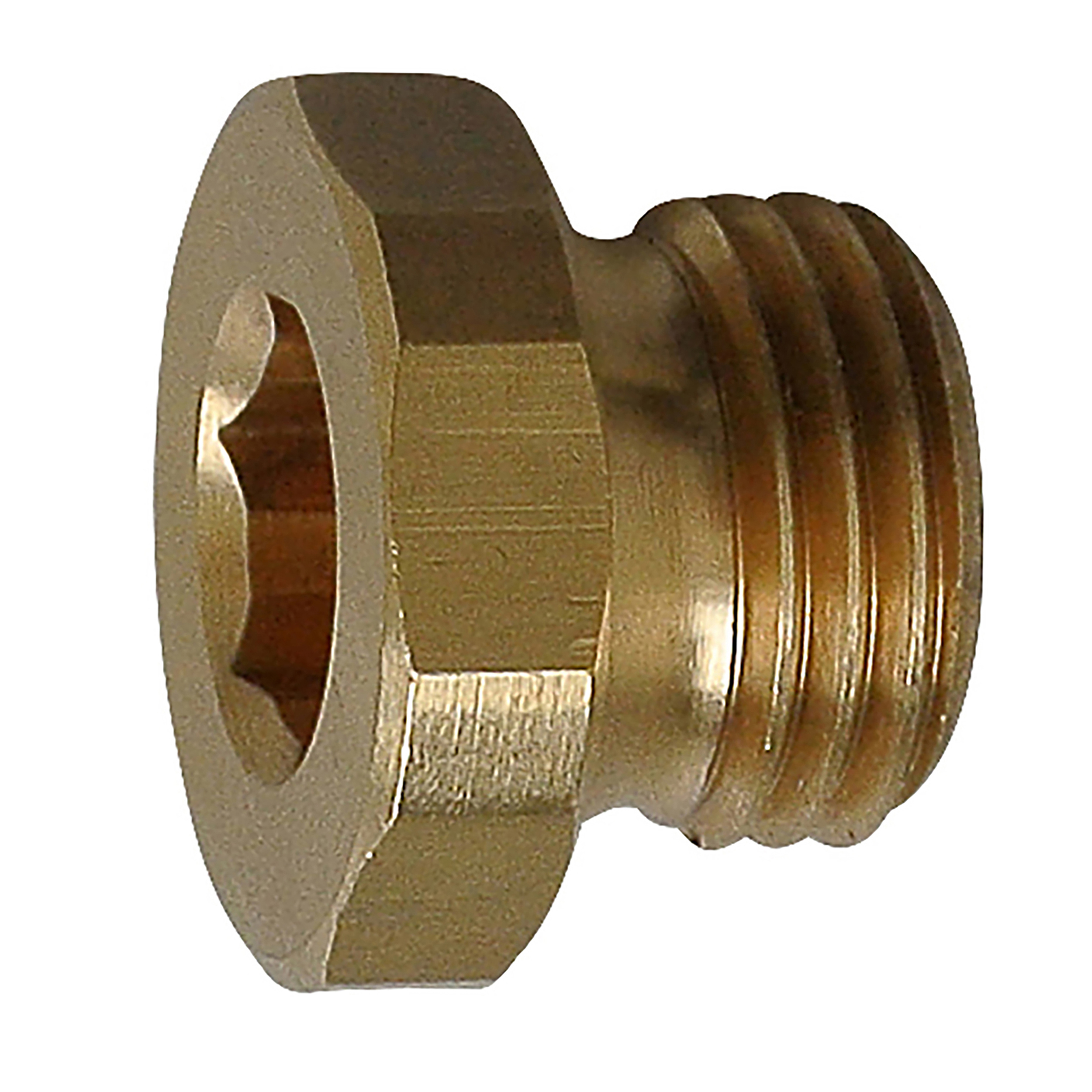 Blind plug (brass), male thread, external- and internal hexagon