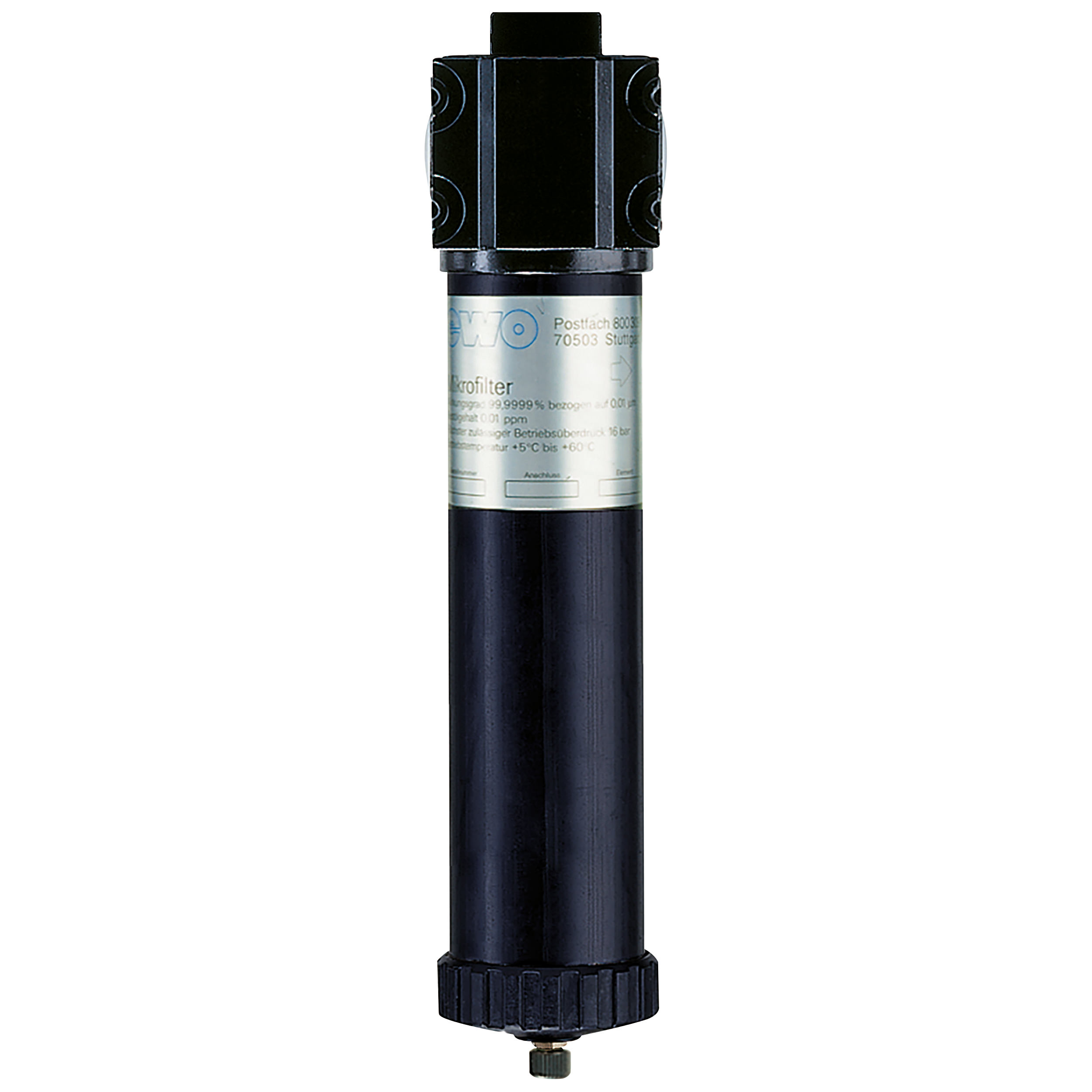 Microfilter, in-/outlet: G1, reduced, BG 90-1, manual drain valve, 4.8 kg