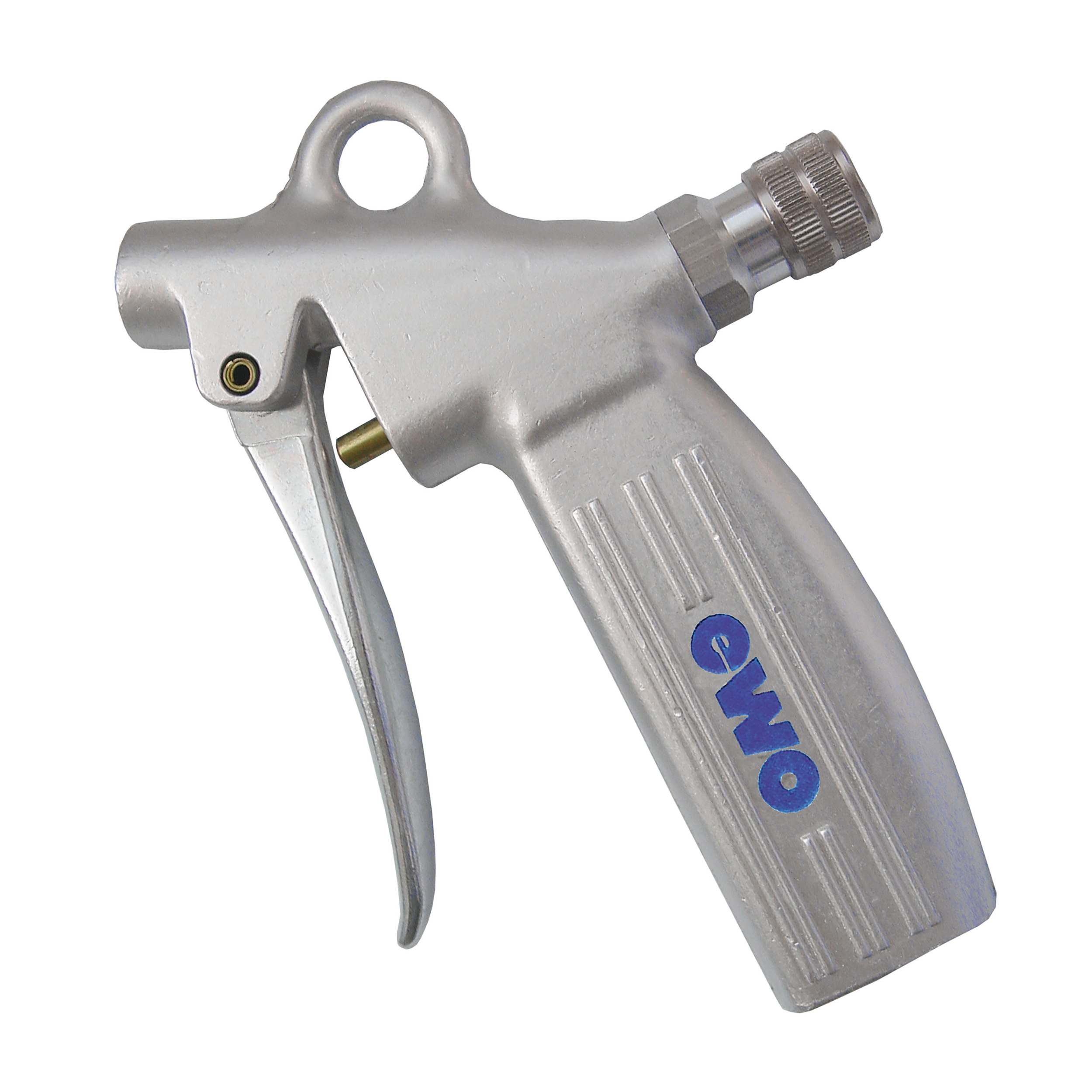 Blow gun blowcontrol, adjustable, throttle screw, inlet: G¼ f, outlet: M12 × 1.25 f, alu, forged, clear anodised, weight: 240 g