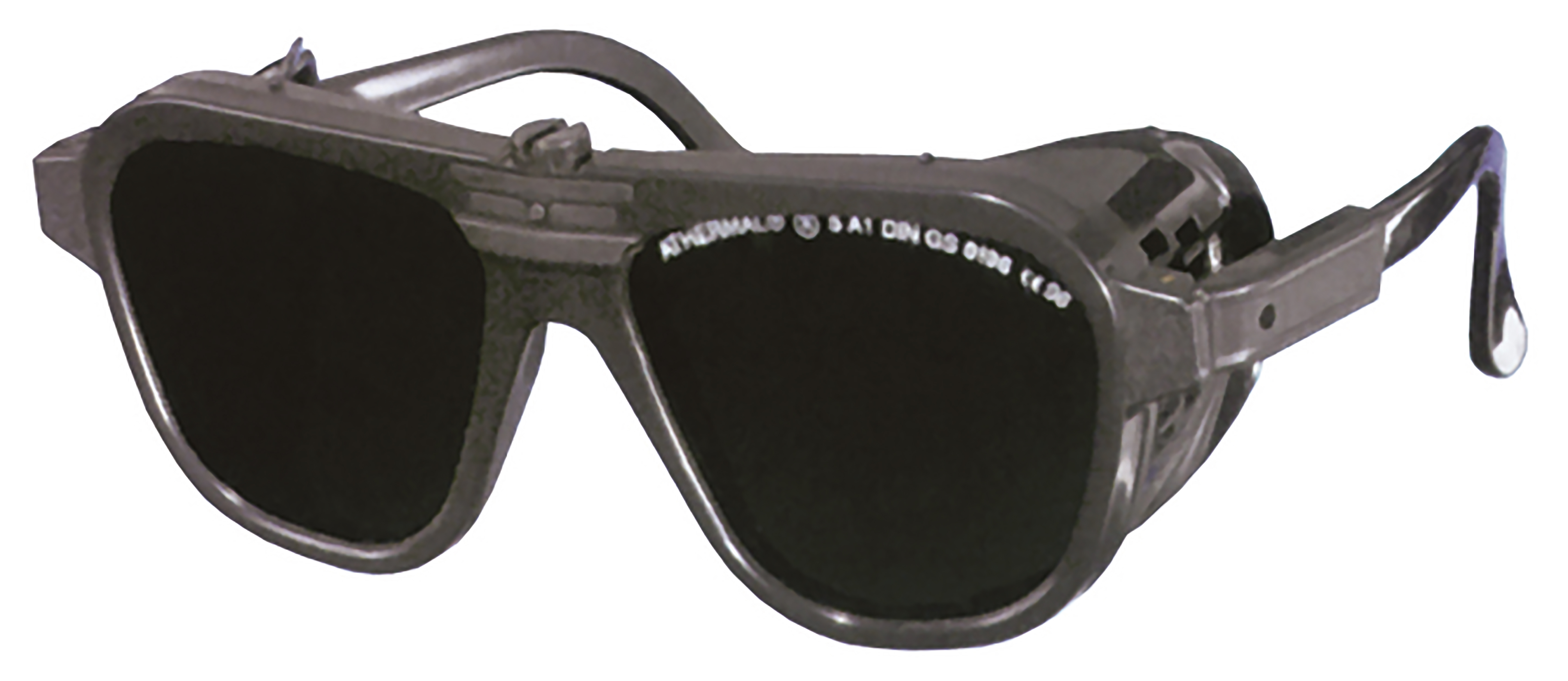 Nylon goggles 872/6 black colorless laminated lens