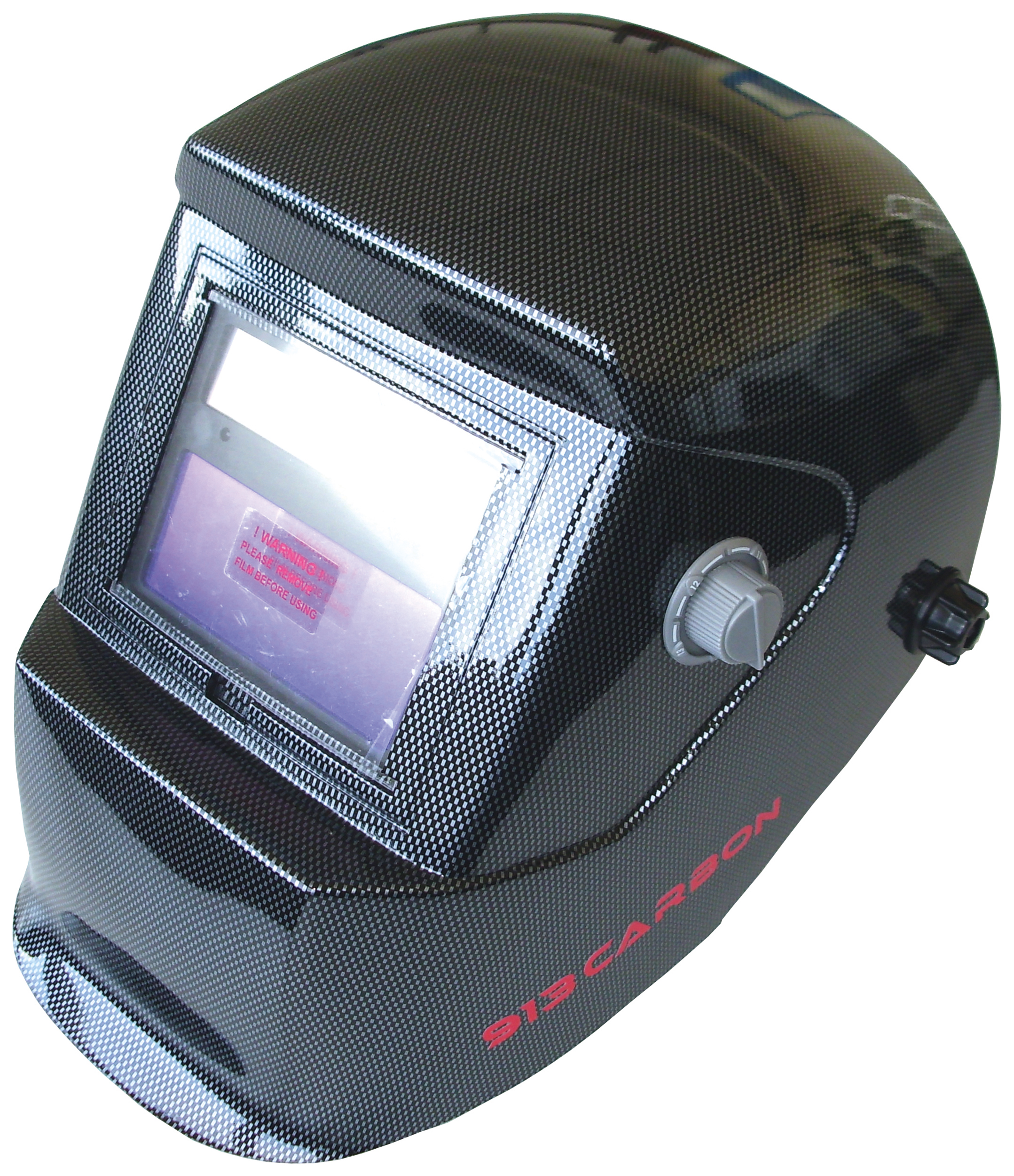 head protection shield - electro-optical, 913carbon, with label, glare shield field: DIN 4 and DIN 9 - 13