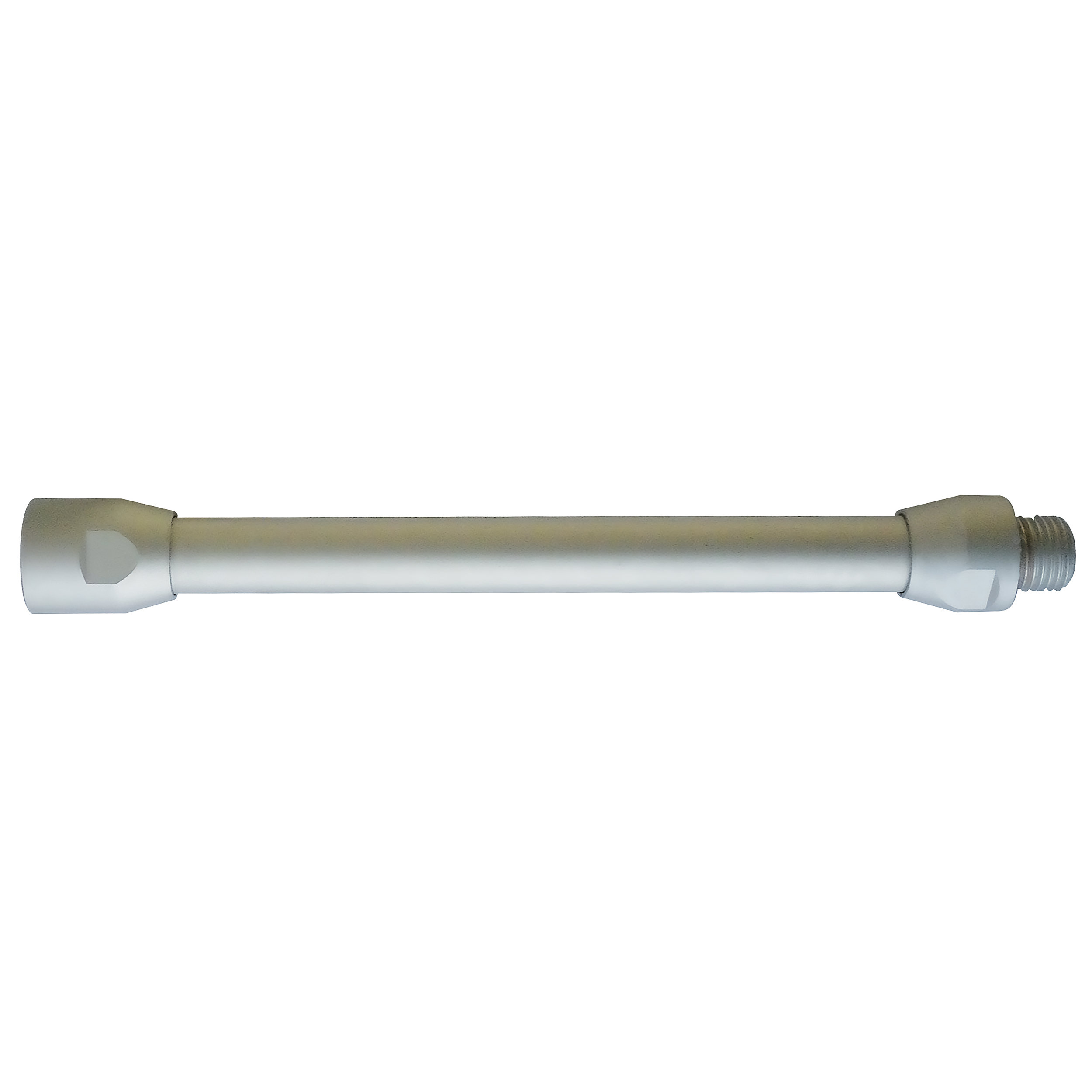 Extension for blow guns, straight, L: 150 mm, hole-Ø8mm, inlet: M12 × 1.25 male, rotatable; outlet: M12 × 1.25 female, rigid; alu