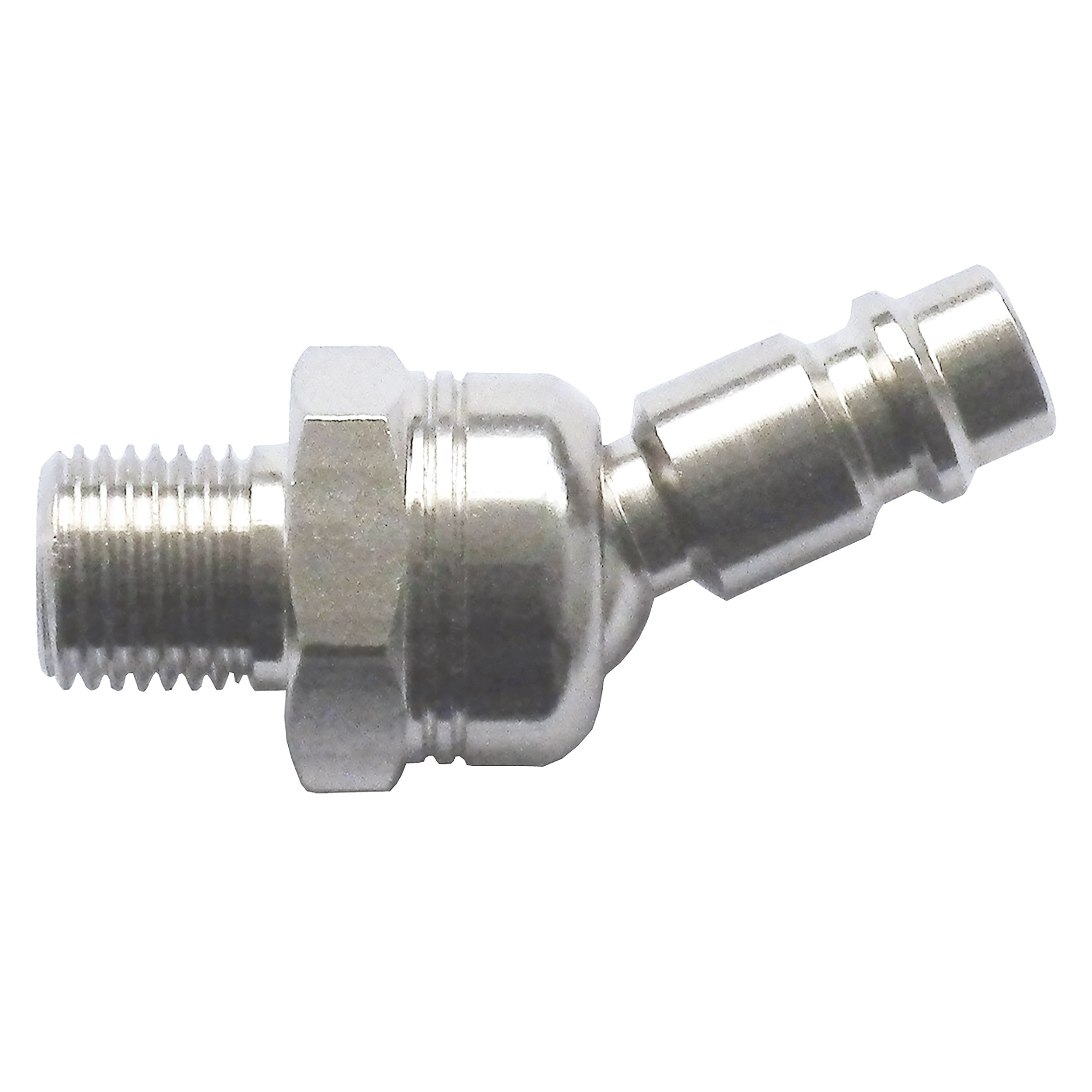 Swivel joint connector DN 7.2, QN 1,000 Nl/min, MOP 362.5 psi, rotation axis 360°, piv. connector 30°, G¼ male, L: 49 mm, AF 21
