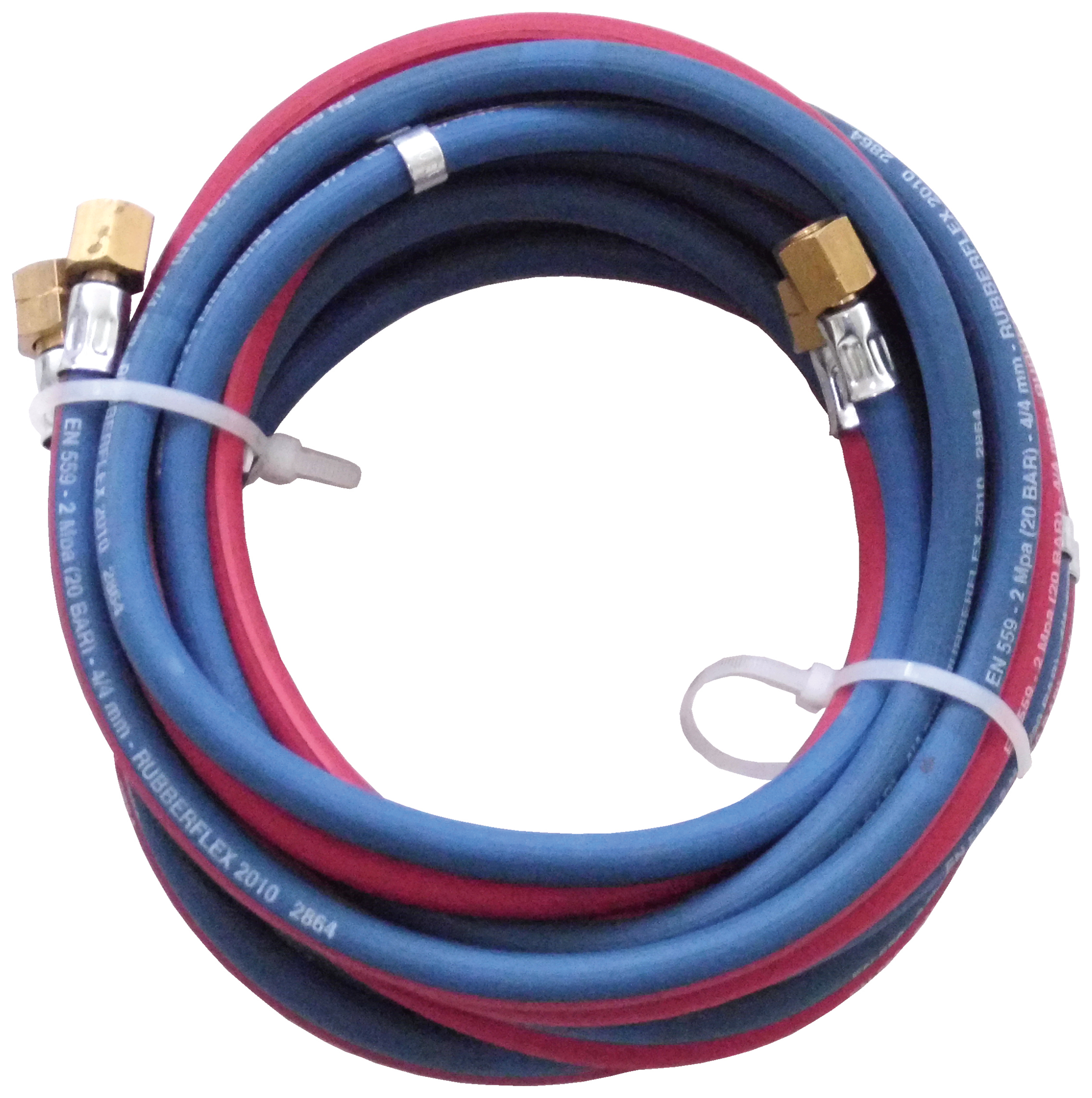 Autogenous twin hose (vulcanised), ready-for-use