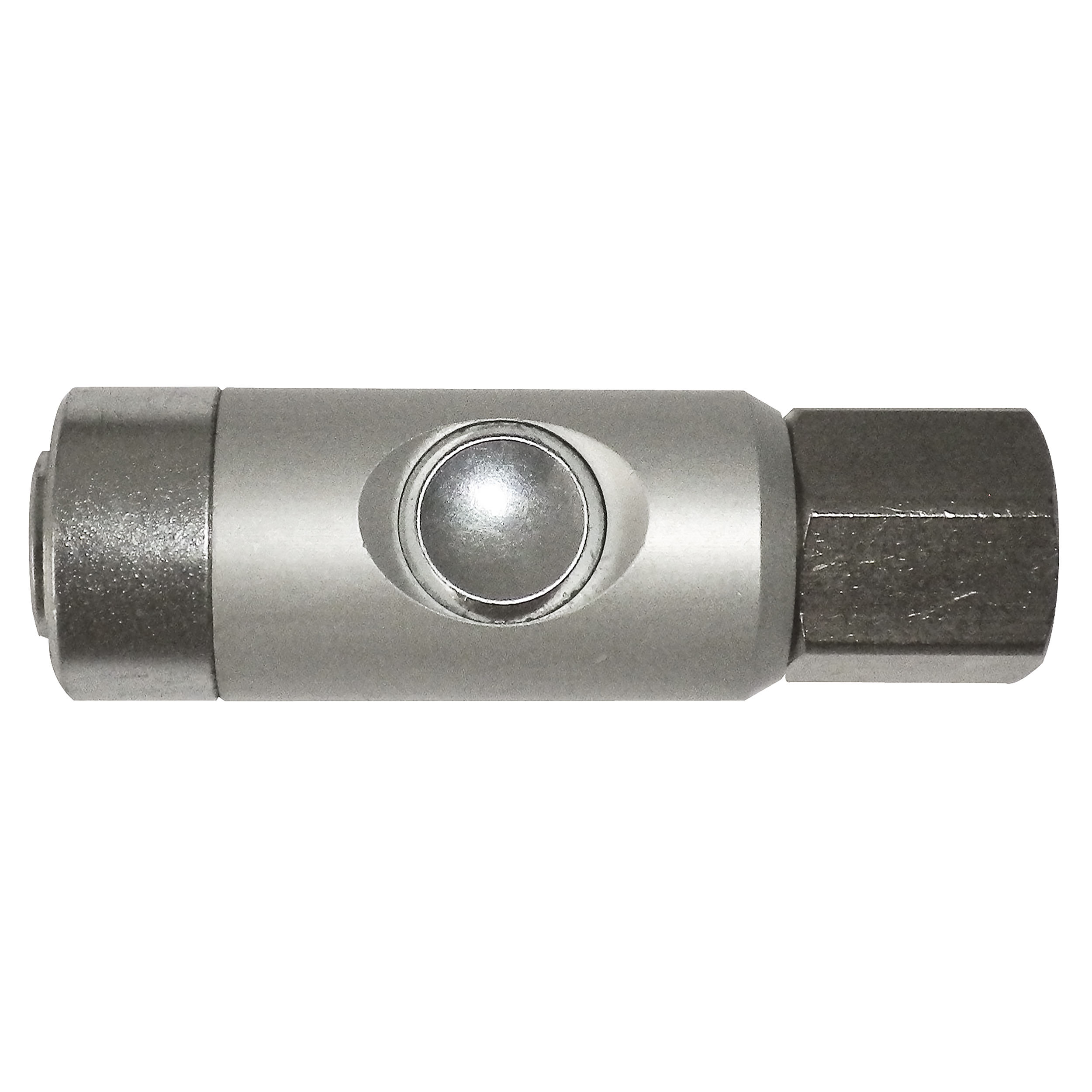 DN 5.5 safety coupling w. ARO profile, w. push button, QN: 1,000 Nl/min, MOP: 145 psi, G½ female, length: 79 mm, AF 20